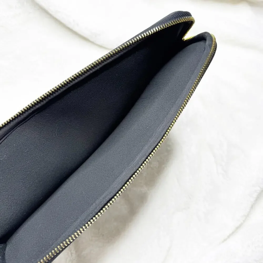KATE SPADE New York Black & White Stripe Padded iPad Tablet Zip Case